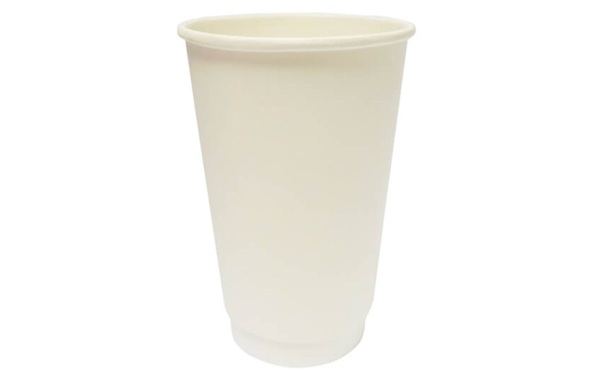 16oz Premium Smooth Coffee Cup Double Wall (White) - Emerald Hygiene Stores