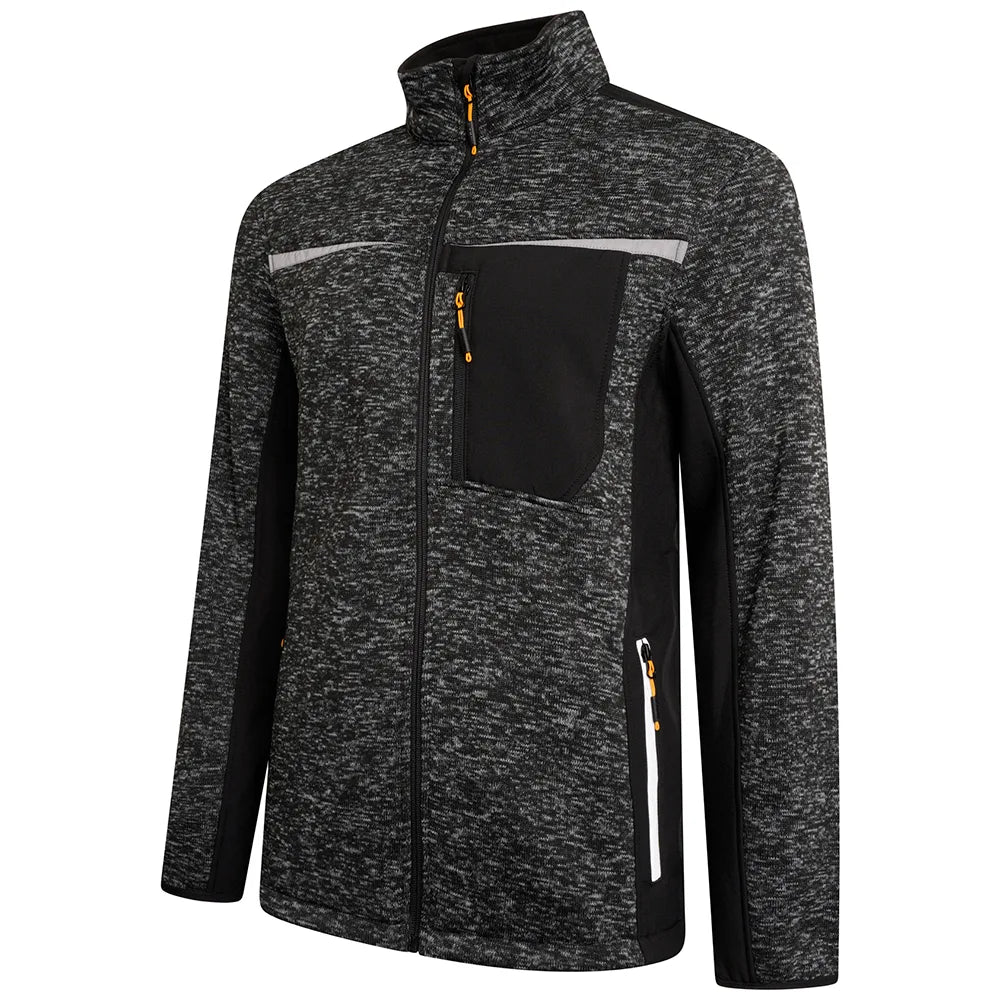 JCB Essington II Full Zip Grey Marl Knitted Jumper Fleece