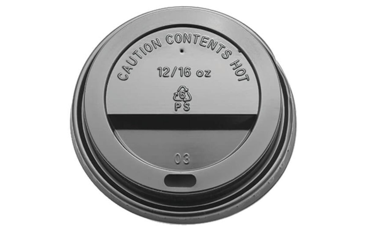 Coffee Cup Lids Black 8oz/12oz (1000 PER CASE)