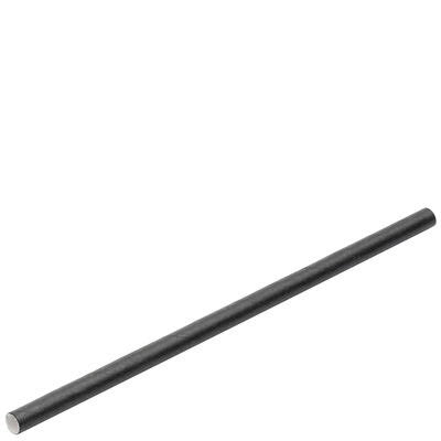 Greenspirit black 3-ply paper cocktail straws, 5 × 140mm