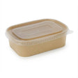 Spiritpak 500ml kraft rectangular takeaway container with clear PP lid