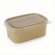 Spiritpak 1000ml kraft rectangular takeaway container with clear PP lid