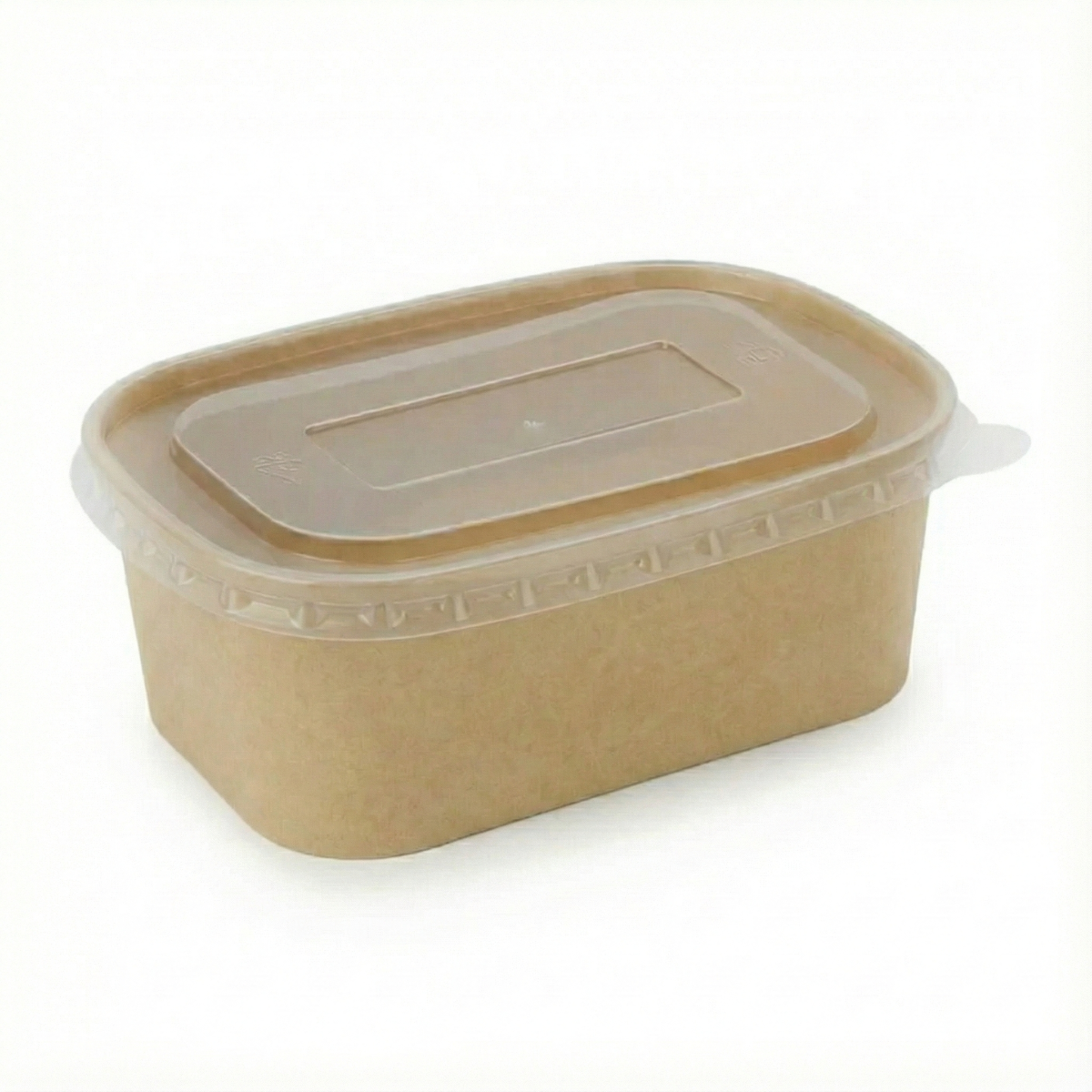 Spiritpak 1000ml kraft rectangular takeaway container with clear PP lid
