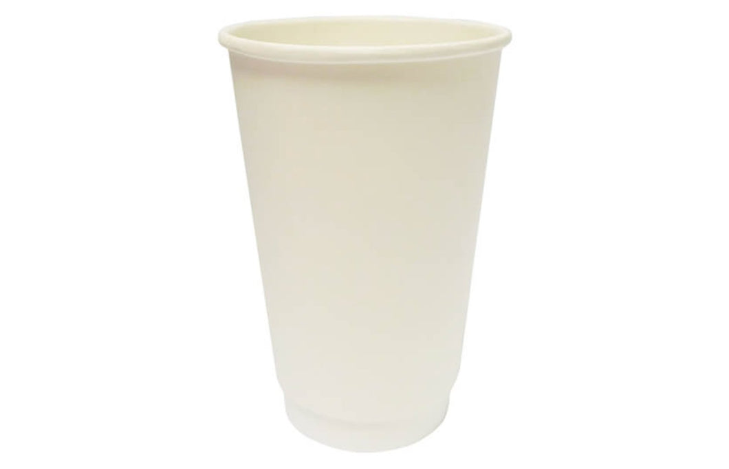 12oz Premium Smooth Coffee Cup Double Wall (White) - Emerald Hygiene Stores