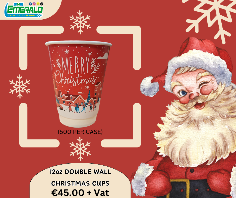 12oz Christmas Cups (500 Per Case)