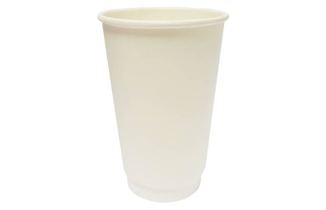 16oz Premium Smooth Coffee Cup Double Wall (White) - Emerald Hygiene Stores