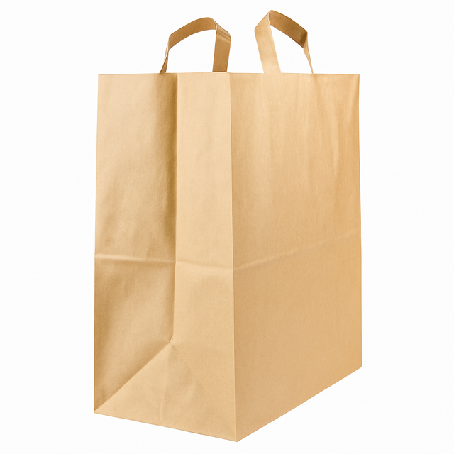 Large kraft carrier bag with handles, 260 × 140 × 290mm