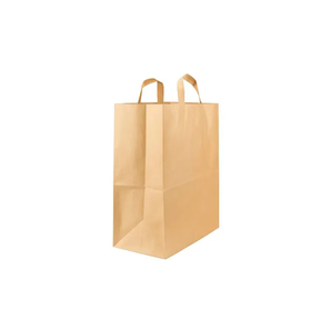 Medium brown kraft carrier bag with internal handles, 220 × 100 × 250mm