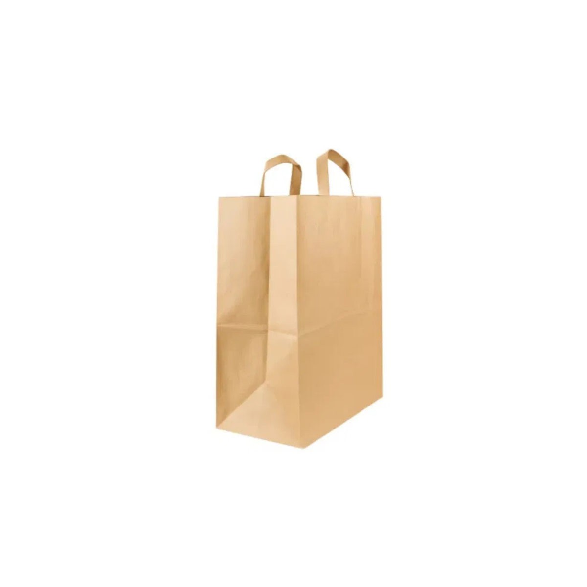 Small brown kraft carrier bag with internal handles, 190 × 80 × 250mm