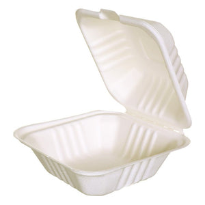 6" Bagasse Hamburger Box Per 50 - Emerald Hygiene Stores
