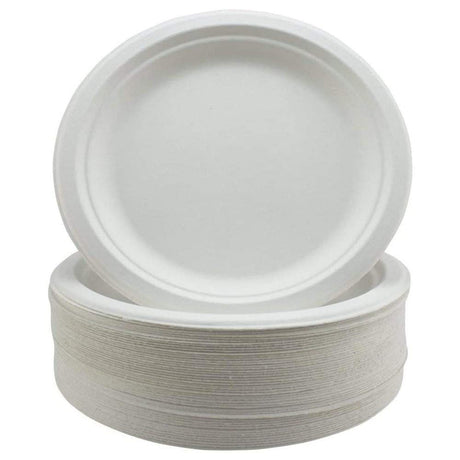 9" Bagasse Compostable Round Plate - Emerald Hygiene Stores