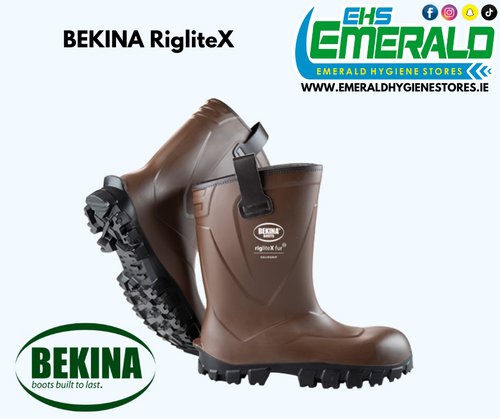 Bekina RigliteX Fur SolidGrip S5 safety boots in brown with steel toe cap and midsole