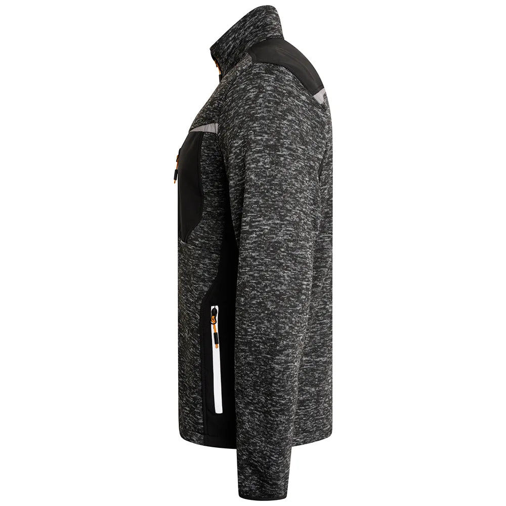 JCB Essington II Full Zip Grey Marl Knitted Jumper Fleece
