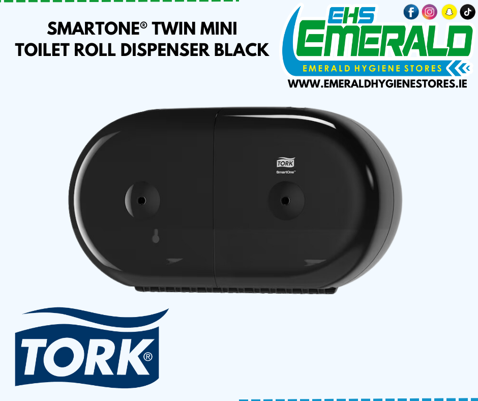 TORK SMARTONE® MINI TWIN TOILET ROLL DISPENSER - BLACK