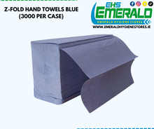 Load image into Gallery viewer, Z-FOLD HAND TOWEL BLUE (3000 PER CASE)

