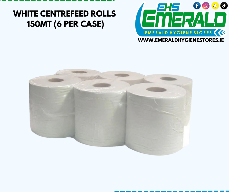 White Centrefeed Rolls (6 PACK)