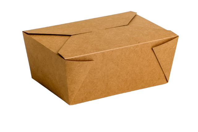 No.4 Kraft Biobox Containers 196x139x88mm (96oz) (4x40)