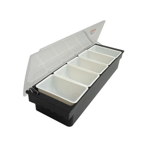 Condiments Holder 4 Tray with Lid
