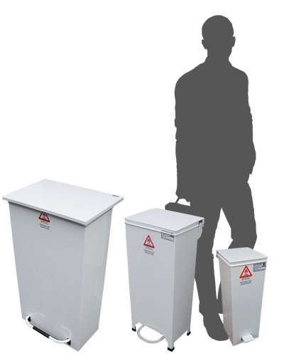 Fire Retardant Pedal Bins - 3 Sizes Available