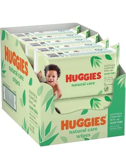 Huggies Natural Care Baby Wipes with Aloe Vera (10 x 48 Pack) - OFFER!