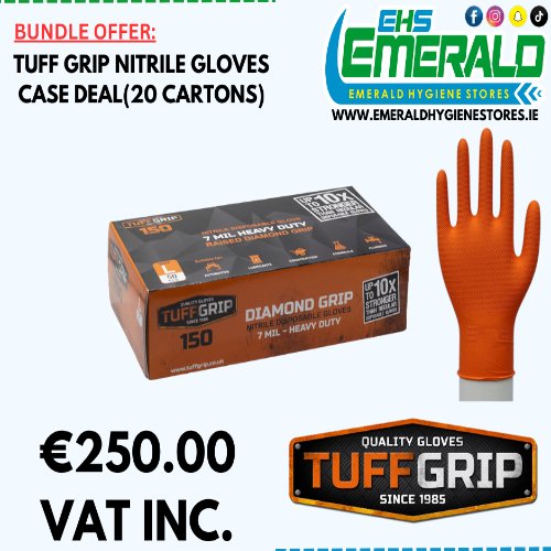 Tuff Grip Gloves - 20 Pack Bundle Offer - Emerald Hygiene Stores