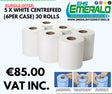 White Centrefeed Rolls - 5 Case Bundle Offer - Emerald Hygiene Stores